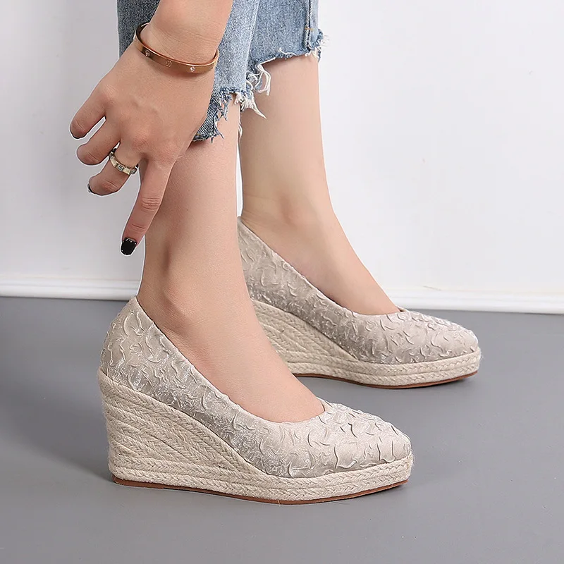 Wedge Espadrille Women - Buty na koturnie z platformą, wzór
