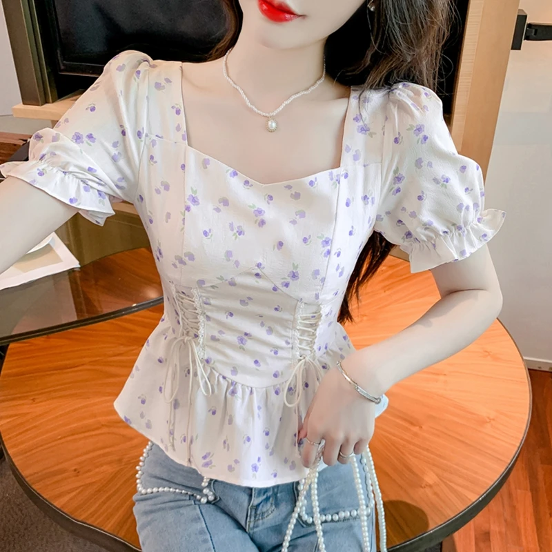 Damskie bluzki vintage z letni – Romper Floral Print recenzja i cena