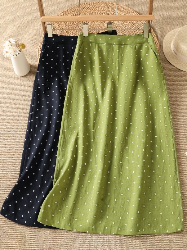Długa spódnica midi z wysokim  – Midi Skirt Floral recenzja i cena